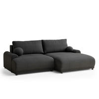 ECKSOFA MIT SCHLAFFUNKTION Tallin Anthrazit Samtstoff - Anthrazit/Schwarz, Holz/Holzwerkstoff (240/145cm) - Maison de Reve