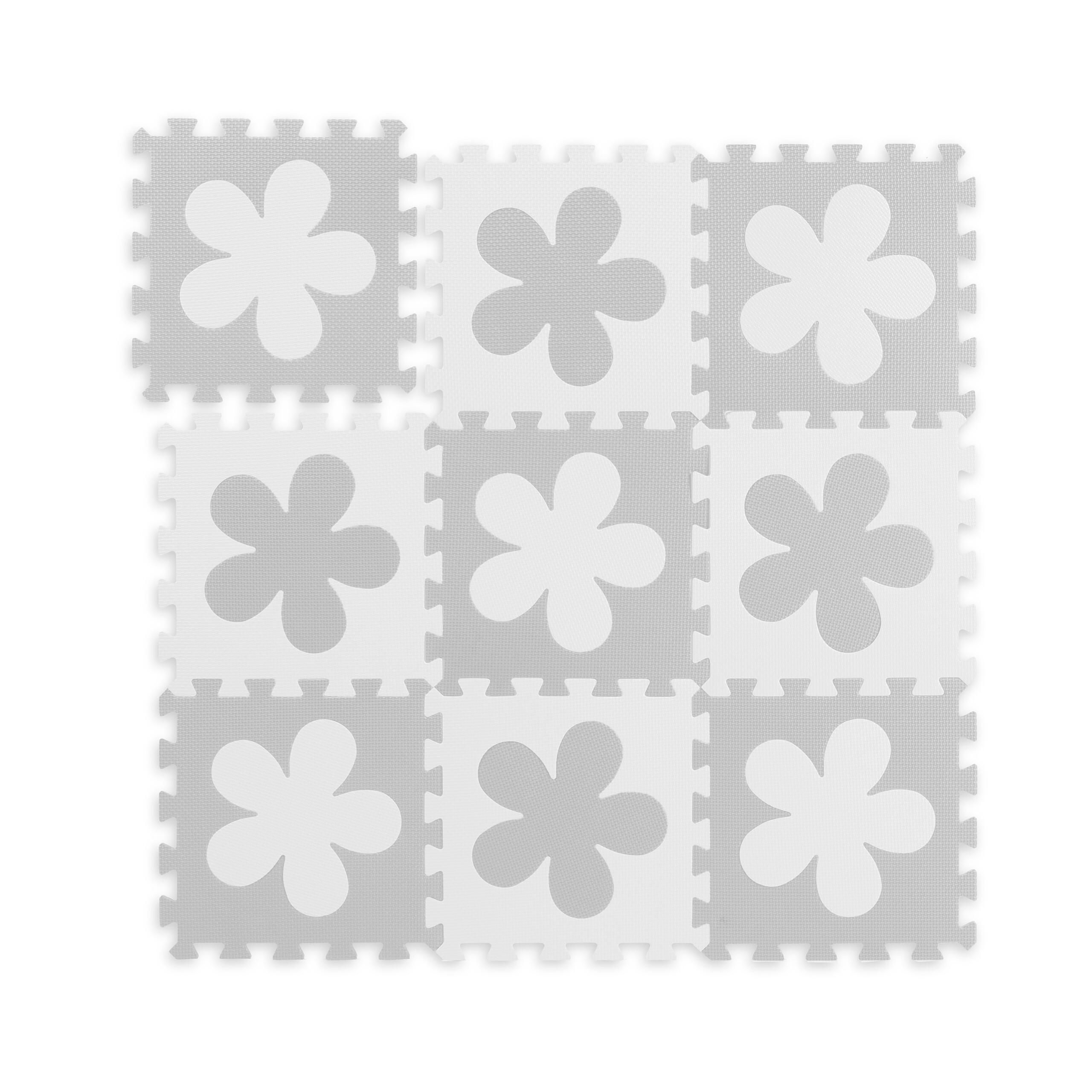 9XPUZZLEMATTE - Weiß/Grau, Kunststoff (91.5/91.5cm) - Relaxdays
