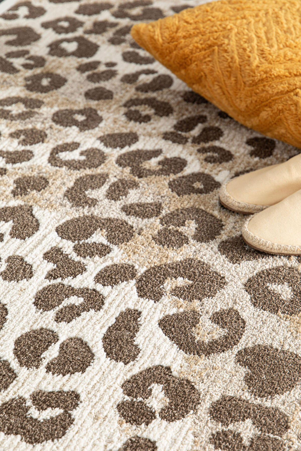 TEPPICH weich mit Leopardenmuster beige - Beige, Textil (120/170cm) - AFK Living
