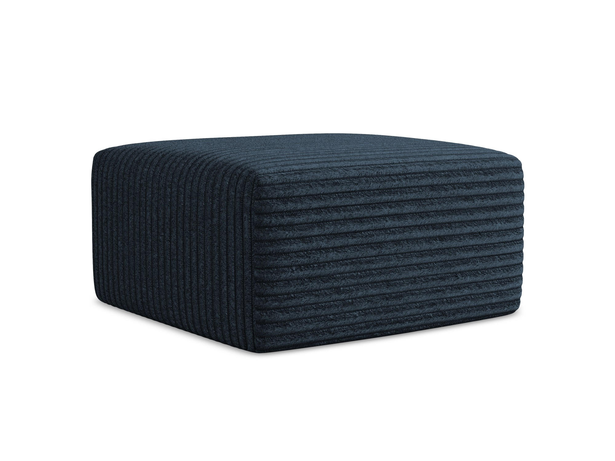 POUF Cord Blau - Türkis/Schwarz, Holzwerkstoff/Kunststoff (75/37/75cm) - Makamii