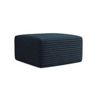 POUF Cord Blau - Türkis/Schwarz, Holzwerkstoff/Kunststoff (75/37/75cm) - Makamii
