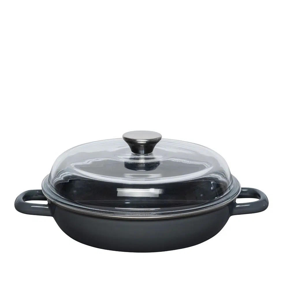 SCHMORPFANNE 3360036 - Dunkelgrau, Metall (24cm) - Riess