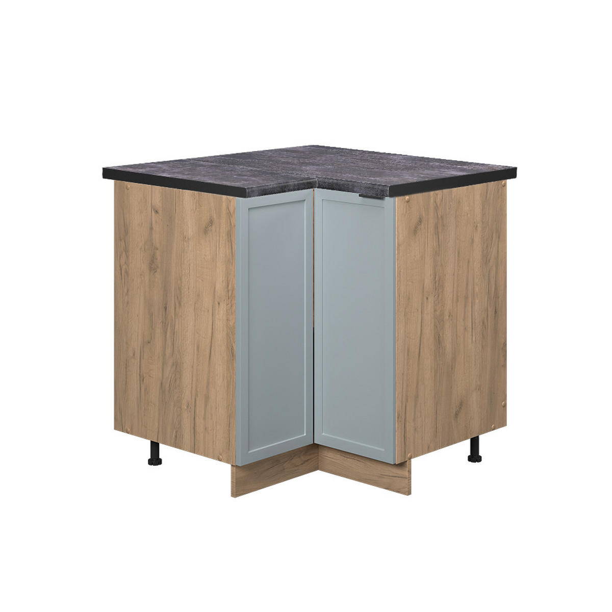 ECKUNTERSCHRANK Fame-Line Hellblau-grau 80.5 cm, AP Anthrazit - Honigeiche/Eiche Wotan, Holzwerkstoff (80.5/82/60cm) - Vicco