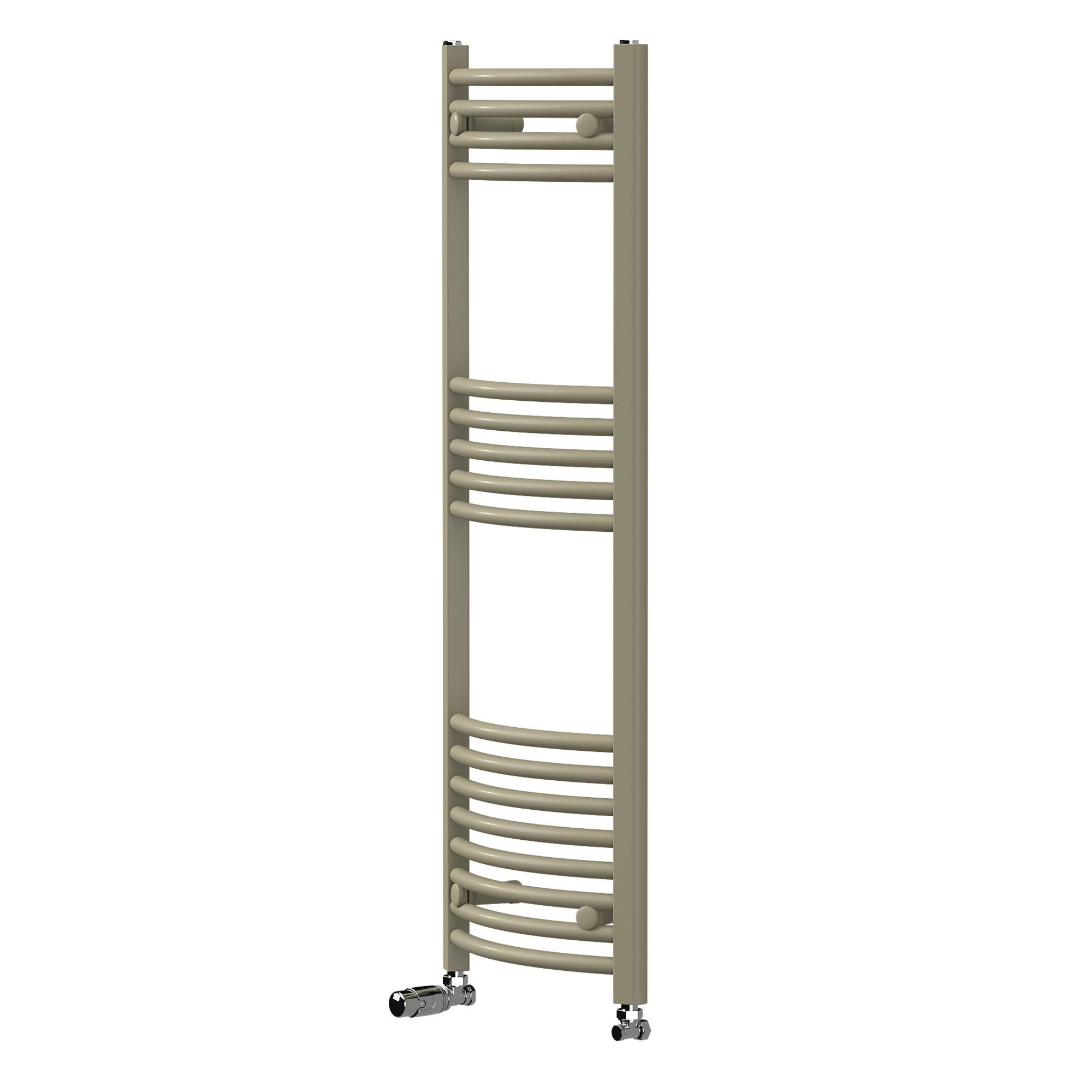 HANDTUCHHEIZKÖRPER 400 x 1200 mm Beige mit Thermostatventil Badheizkörper gebogen mit Seitenanschluss - Beige, Metall (40/120/3cm) - LuxeBath