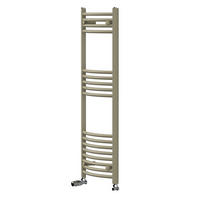 RUČNÍKOVÝ radiátor 400 x 1200 mm, béžový, s termostatickým ventilem, koupelnový radiátor zakřivený s bočním připojením - béžová, kov (40/120/3cm) - LuxeBath