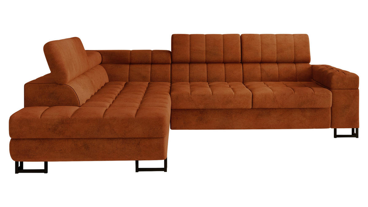 ECKSOFA Laris, Seite: Links - Schwarz/Bronzefarben, Holz/Textil (271/203cm) - MIRJAN24