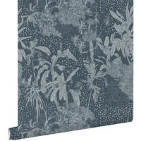TAPETE tropische Blätter 50 x 900 cm - Blau, Papier (50/900cm) - ESTAhome