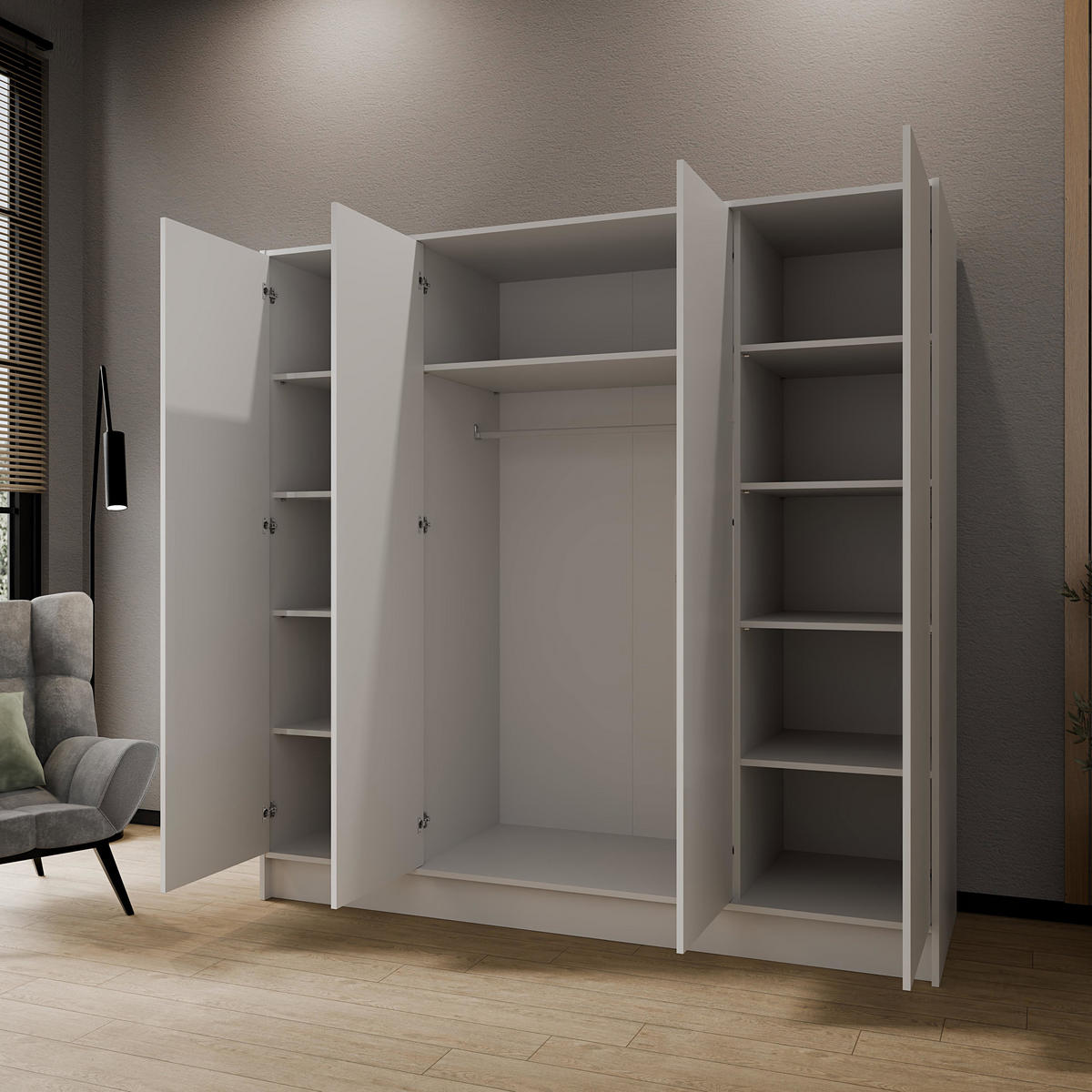 SATNI SKRIN Mono, ve Skandi Stylu, Bezuchytkova, Minimalisticka, Bílá 200/200/51 cm - bílá, kompozitní dřevo (200/200/51cm) - WFL GROUP