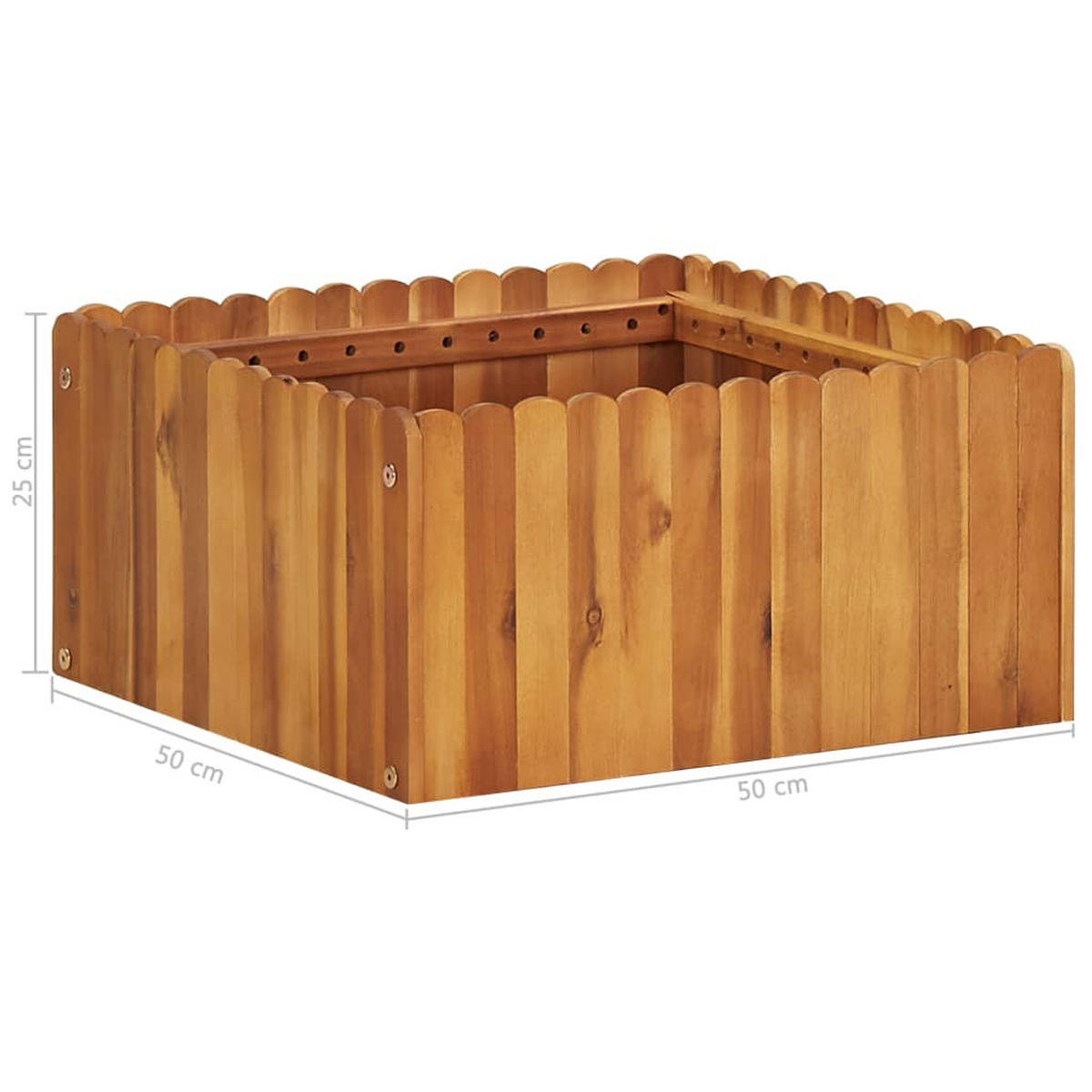 HOCHBEET aus Holz JONA 50x50x25 cm Akazienholz - Braun, Holz (50/25/50cm) - DELUKE