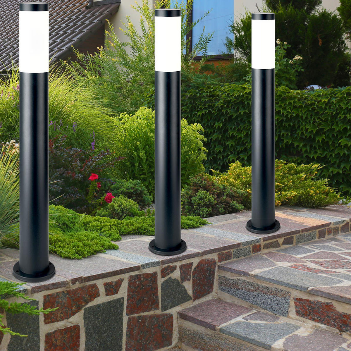 LED WEGELEUCHTE Edelstahl Anthrazit - Anthrazit, Metall (7.6/11/80cm)