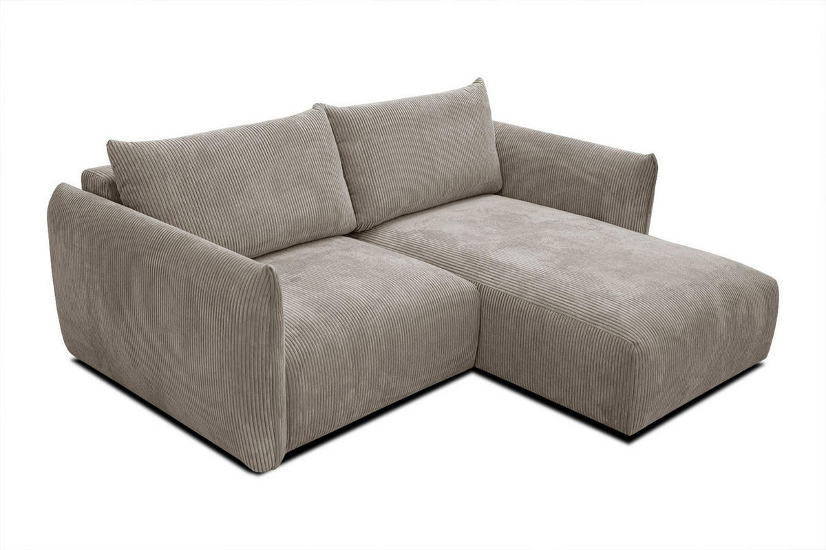 ECKSOFA TAUER 3-Sitzer, taupe - Taupe/Schwarz, Holzwerkstoff/Kunststoff (206/173cm) - Courtois Laville