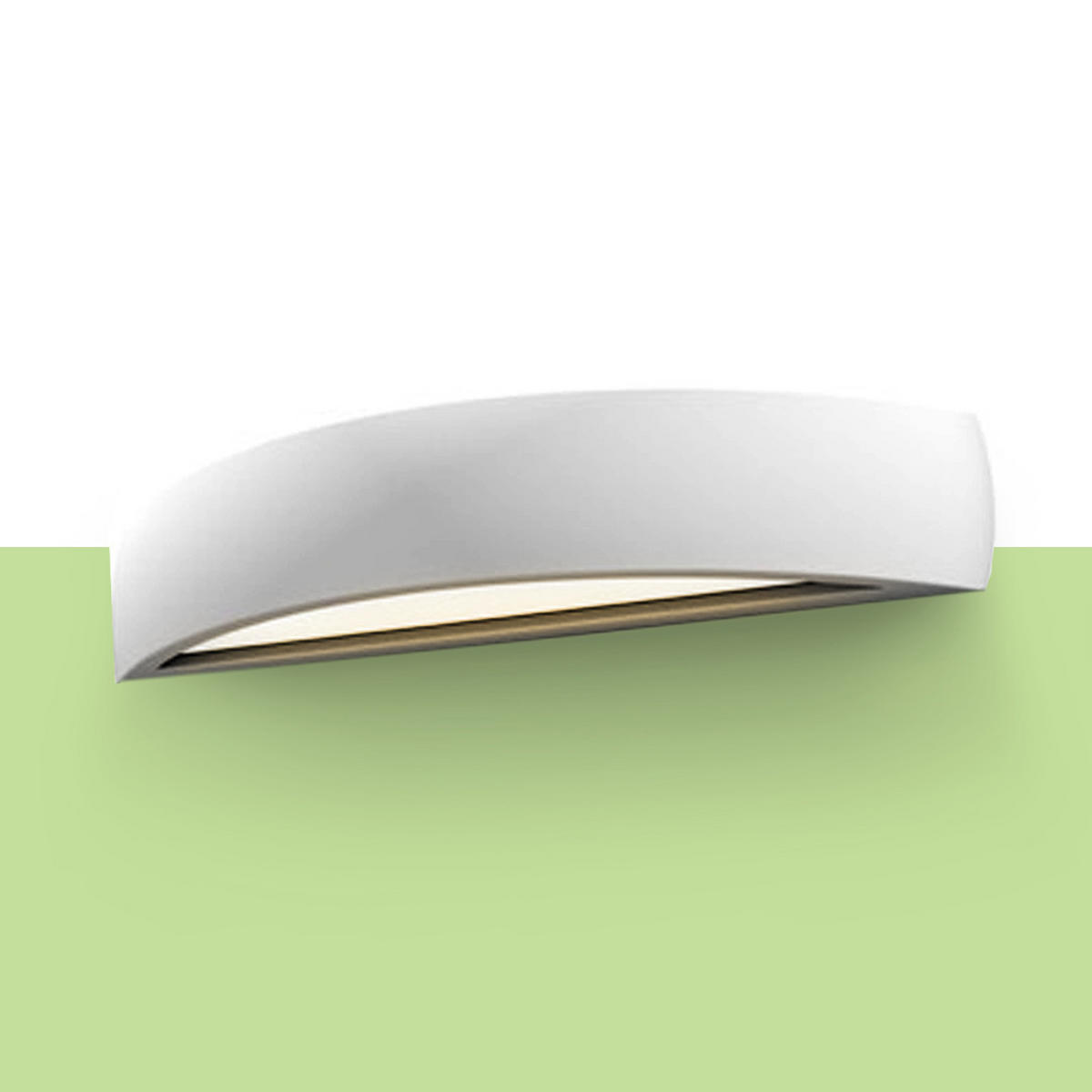 WANDLEUCHTE CRESCENT L gips 12 W - Weiß, Stein (125/95/51cm) - Rendl