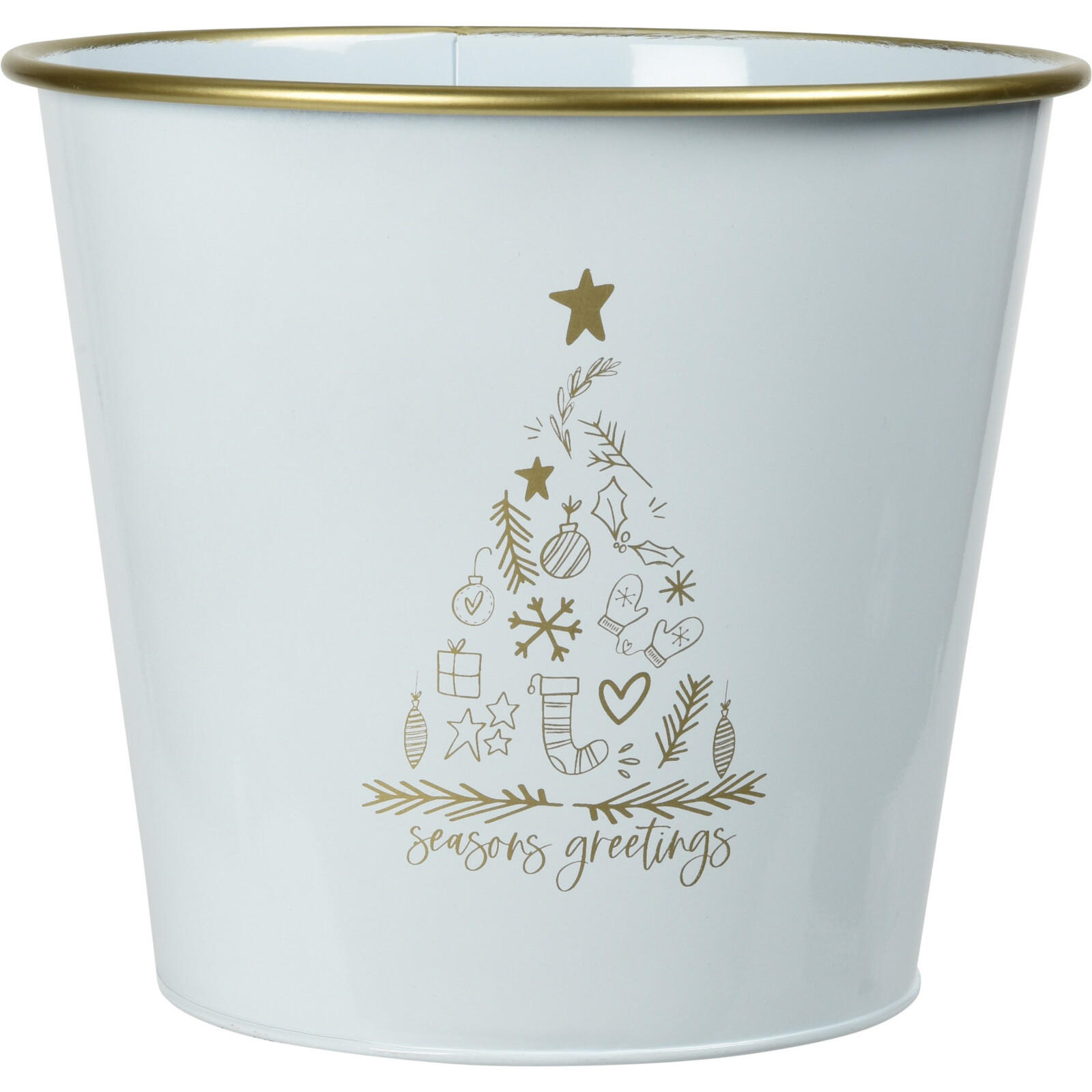 Home Styling Collection Metalleimer Weiß 29x30.5x29 cm
