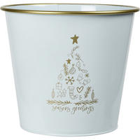 METALLEIMER für Weihnachten 29/29/30,5 cm - Weiß, Metall (29/30.5/29cm) - Home Styling Collection