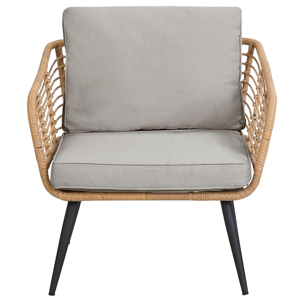4-SITZER LOUNGE SET Rattan Natürlich Corinth Ii - Naturfarben, Kunststoff - Beliani