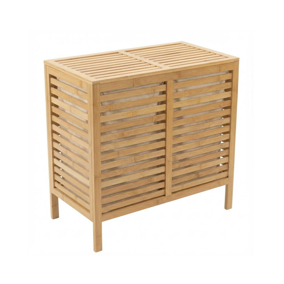 WÄSCHEKORB Moa 90l - Beige, Naturmaterialen (40/58.5/60cm)