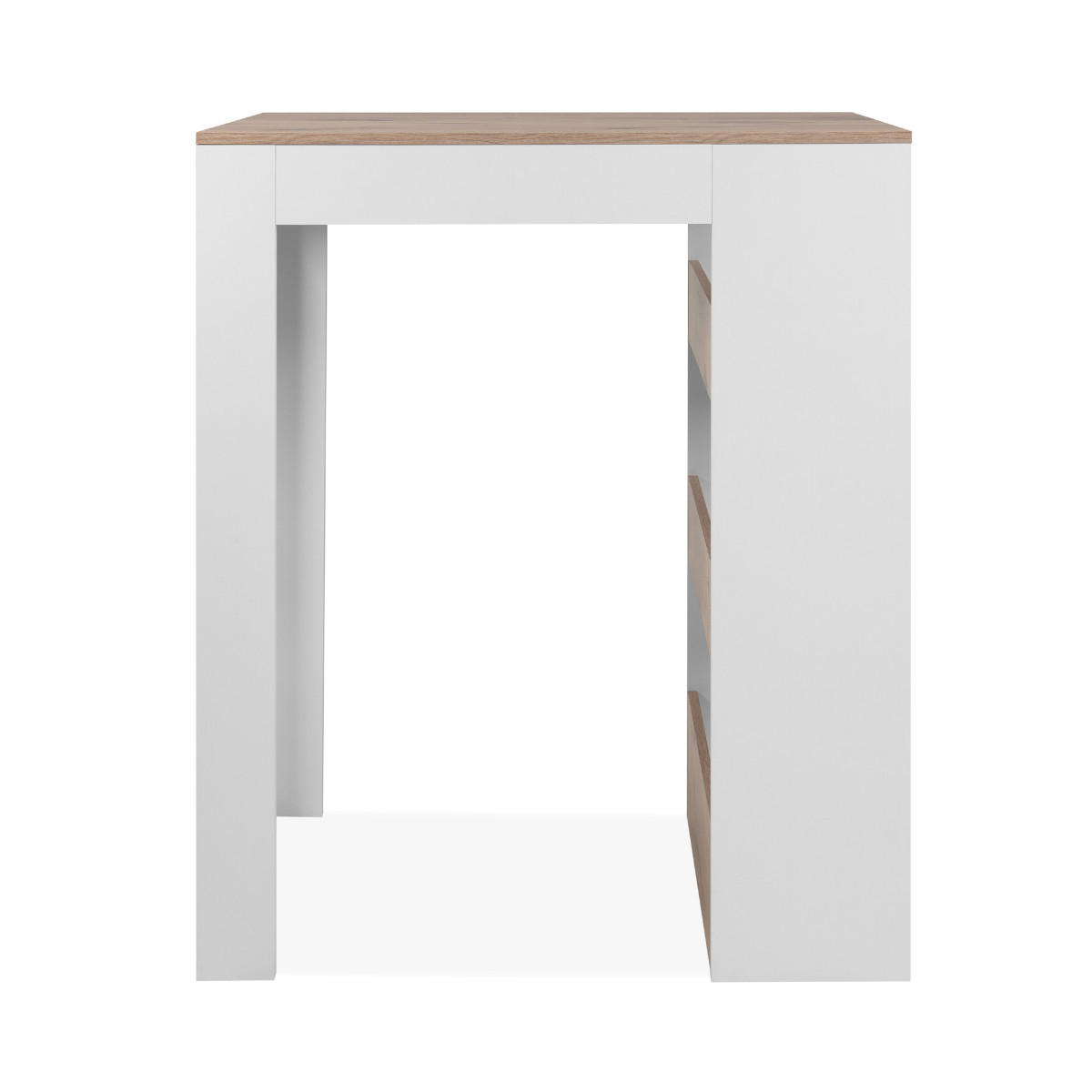 ESSTISCH mit 3 Ablagefächern Dekor Eichenoptik Viking und Weiß 92/67/106 cm - Eschefarben, Holzwerkstoff (69/67/106cm) - Calicosy