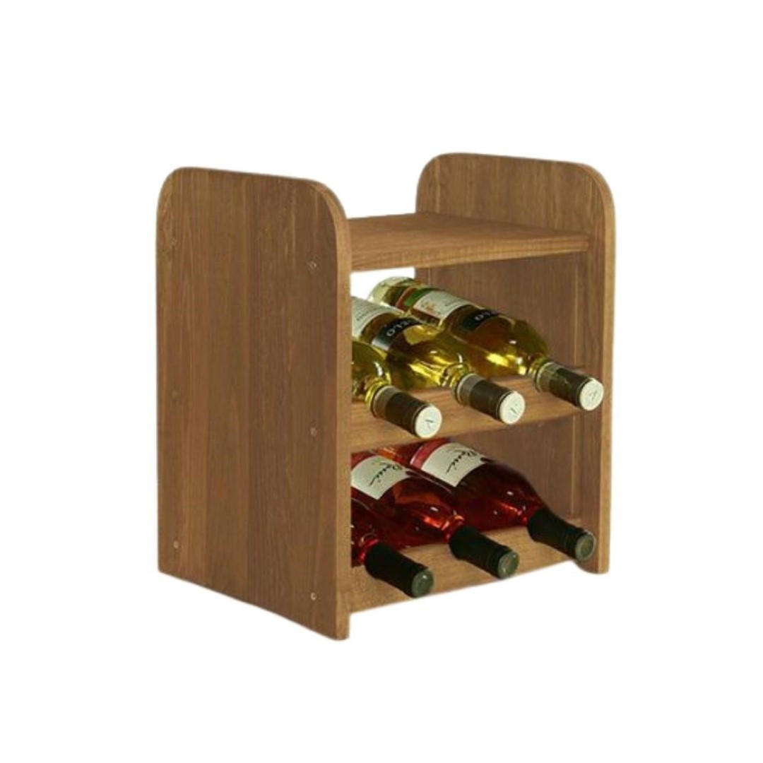 WEINREGAL Pinotwine C 36x34,4x26,5 cm 6 Flaschen Massives Kiefernholz Braun Geölt - Braun, Holz (34.4/36/26.5cm) - PROREGAL