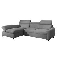 ECKSOFA L Form Olettio Mini Grau 260/170/96 cm Links mit Schlaffunktion - Schwarz/Grau, Kunststoff/Textil (170/260cm) - AX Living
