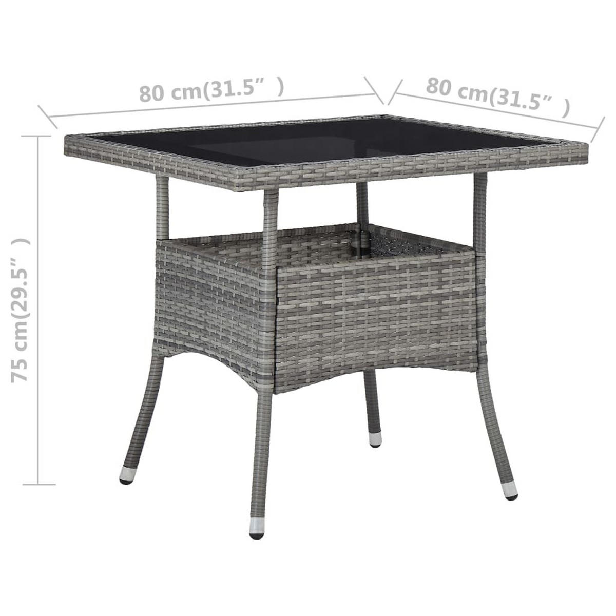 GARTENTISCH Tischhart 80/75/80 cm - Grau, Naturmaterialien (80/80/75cm) - ZMH