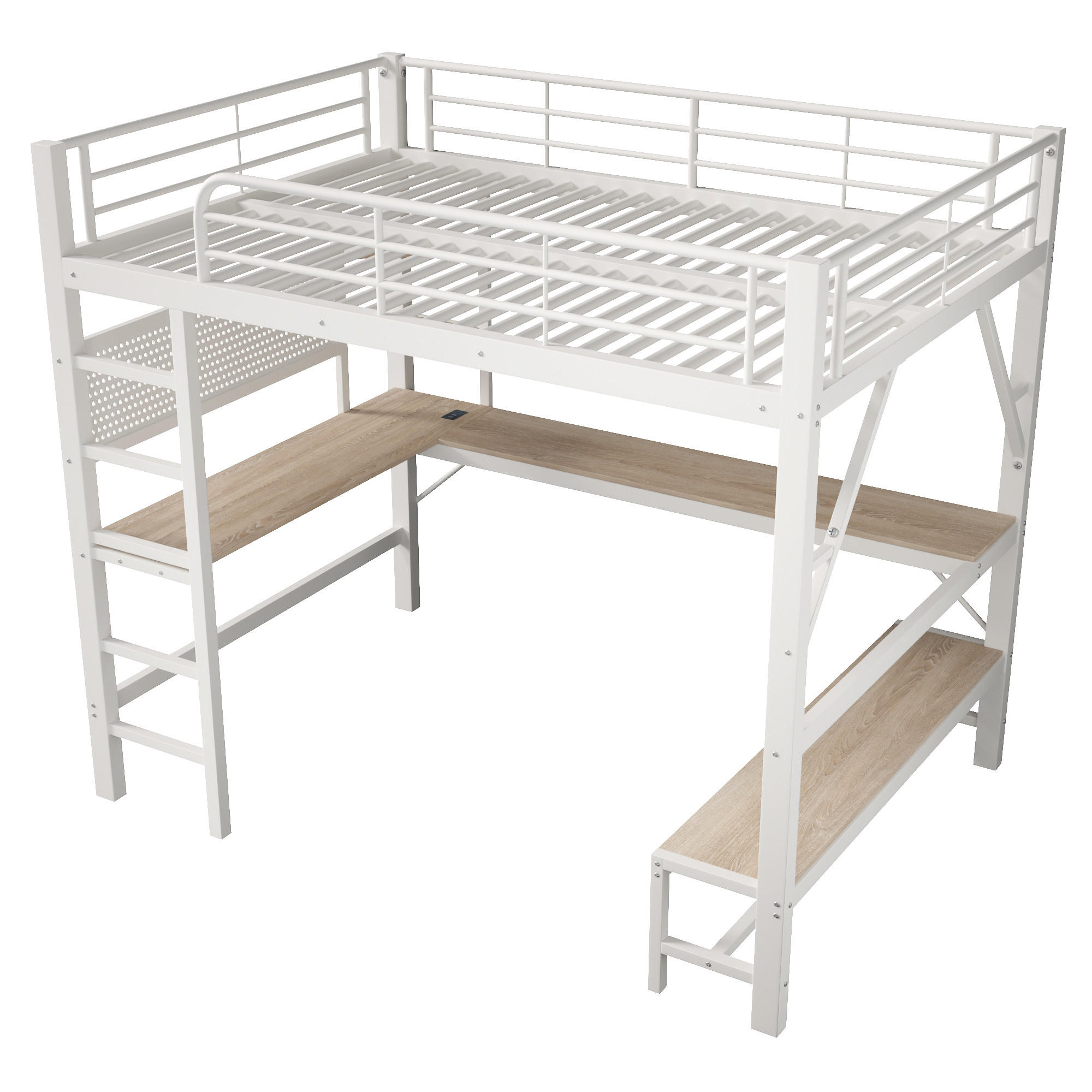 ComfortXL Hochbett Weiß 160x200 cm