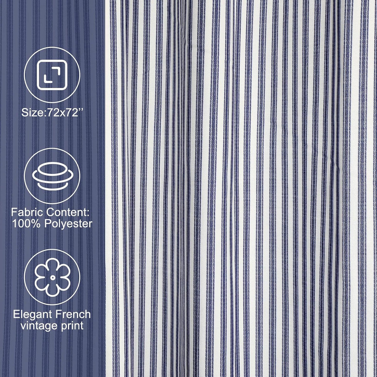 DUSCHVORHANG – Blau (180 × 180 cm) - Blau, Textil (180/180cm)