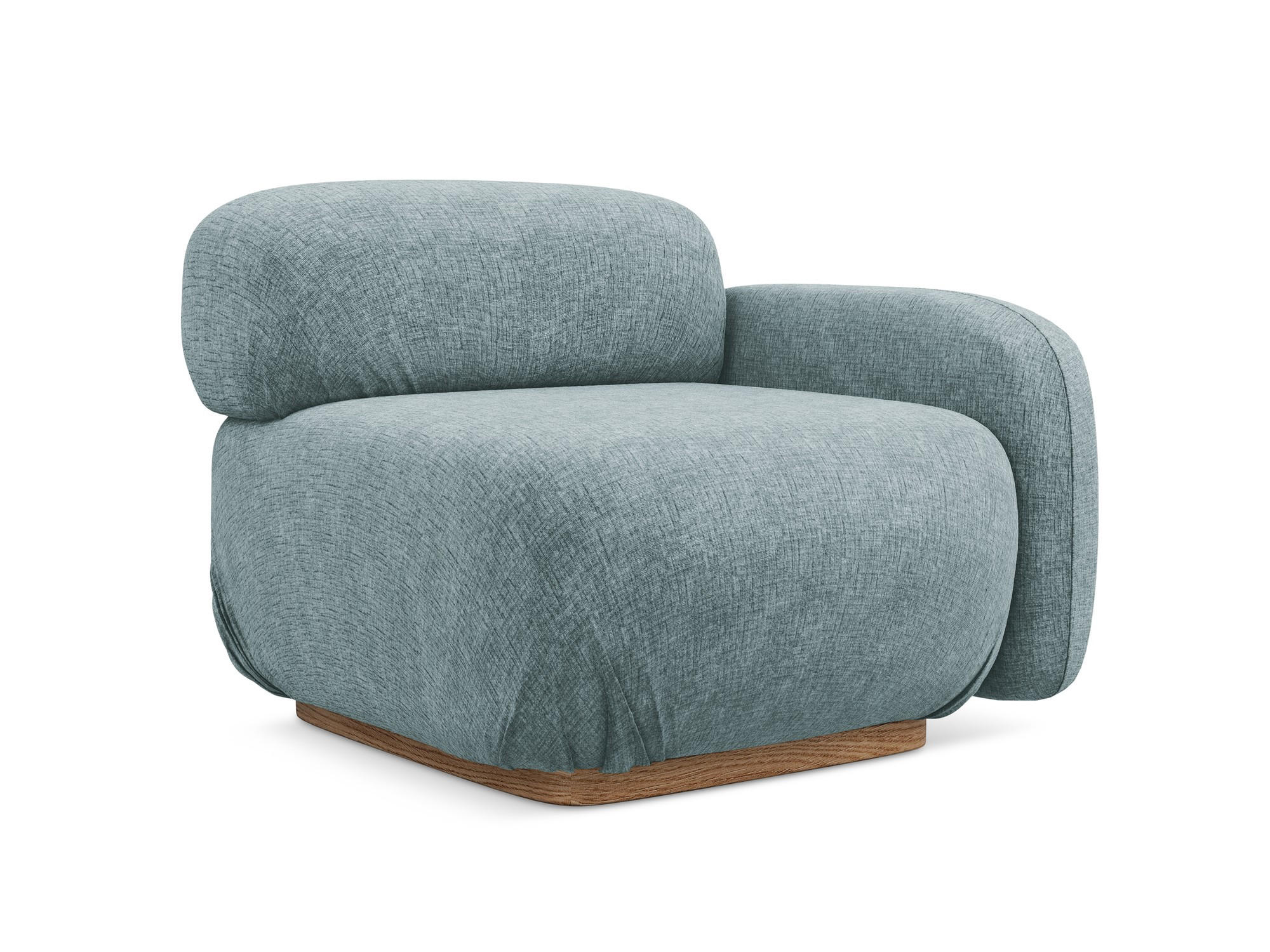 SOFAELEMENT Rechts Chenille Stoff Blau - Blau/Blaugrau, Holz/Textil (95/73/95cm) - Makamii