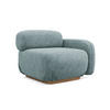 SOFAELEMENT Rechts Chenille Stoff Blau - Blau/Blaugrau, Holz/Textil (95/73/95cm) - Makamii