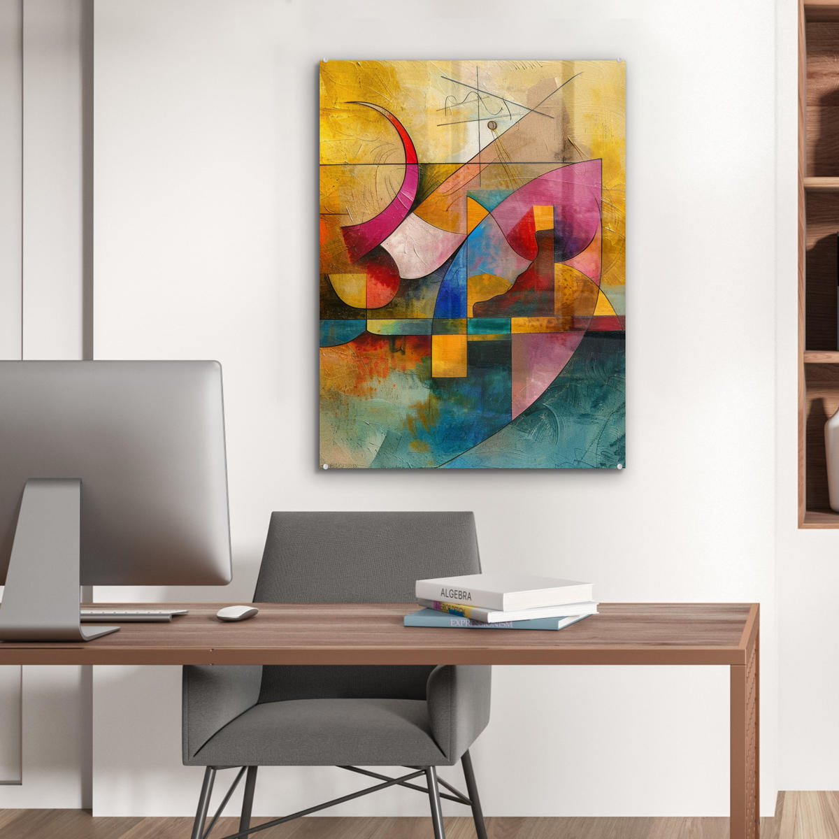 ACRYLGLASBILD Kunst - Abstrakt - Modern 60x80 cm - Gelb, Glas (60/80cm) - MuchoWow