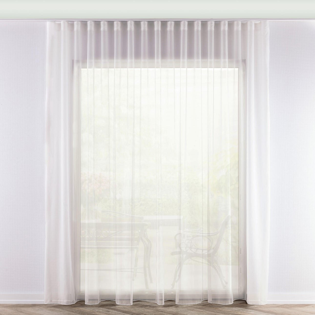 WELLENGARDINE Voile mit Bleiband, ecru, 300x245 cm - Weiß, Textil (300/245cm) - Dekoria