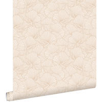 TAPETE gezeichnete Blätter 53 cm x 10.05 m - Beige, Papier (53/1000cm) - ESTAhome
