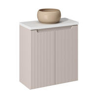 WASCHTISCHKOMBI 80 cm 3 Teile Nova Cashmere N BM153 in Kaschmir Matt/ Weiß Matt - Kaschmir/Weiß, Holz (80/57/40cm)