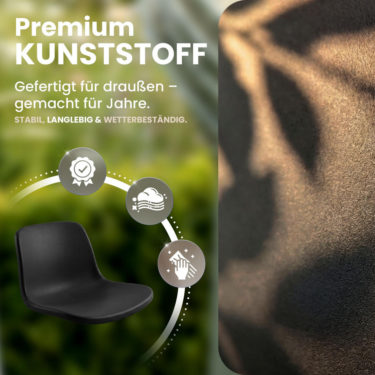 GARTENSITZGRUPPE 4 Kunststoff Schwarz - Schwarz, Kunststoff - CLP