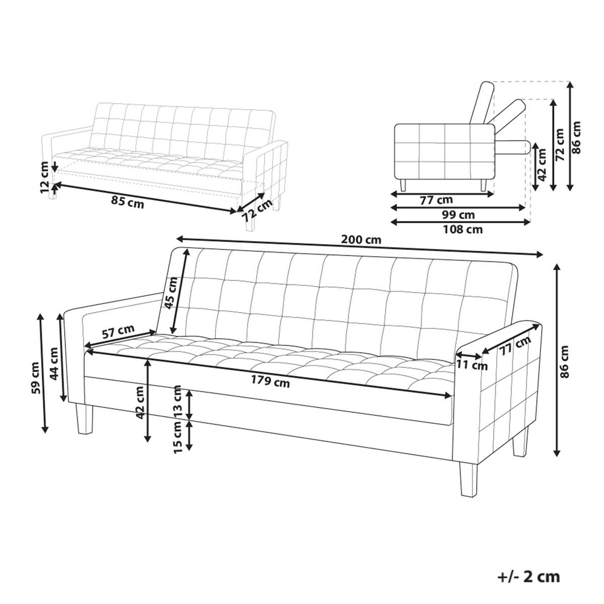3-SITZER-SCHLAFSOFA senfgelb mit Stauraum Vehkoo - Hellbraun/Gelb, Textil (200/86/77cm) - Beliani