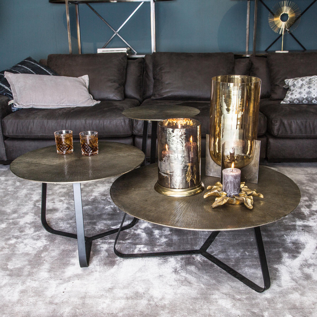 COUCHTISCH Kae Schwarz 79/79/32cm - Schwarz, Metall (79/79/32cm) - PTMD Collection