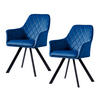 ESSZIMMERSTUHL MASON 2er Set Samt Blau - Blau, Textil (58/85/60cm) - SVITA