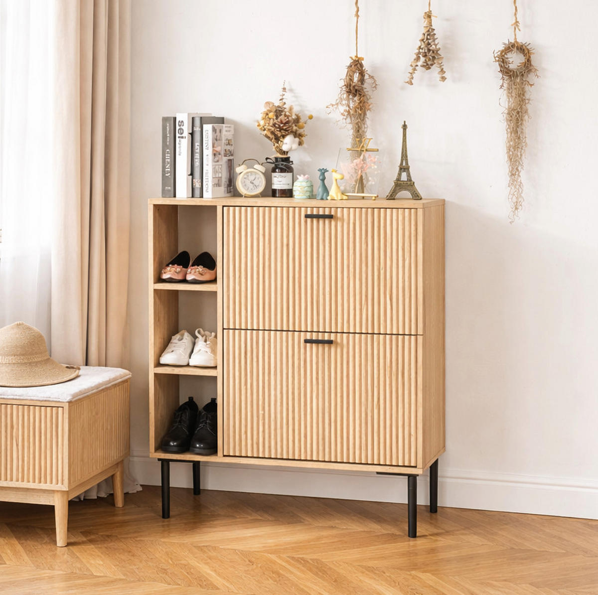 SCHUHSCHRANK Buchenholz Braun - Braun, Holz (80/97.5/23cm) - Nordlys
