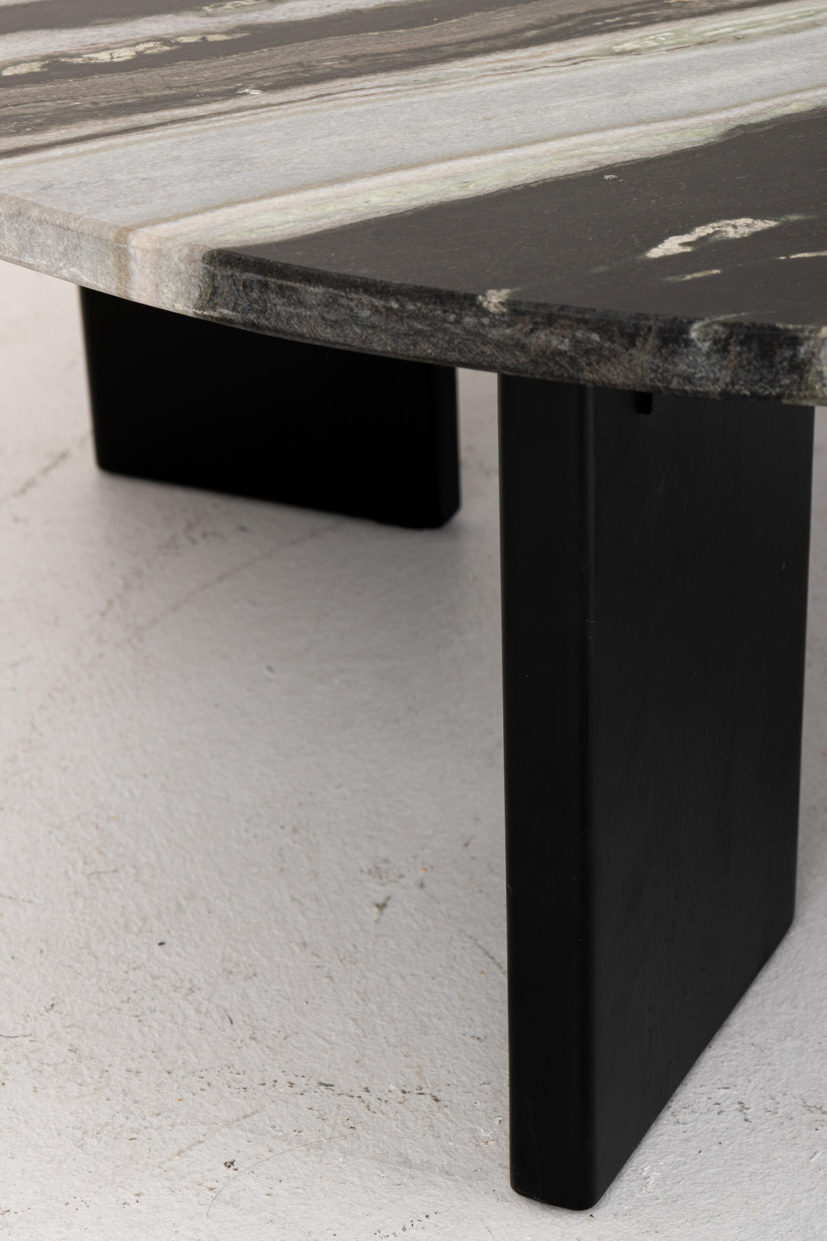 COUCHTISCH MATHILDE MARMOR Schwarz - Schwarz/Weiß, Stein (90/90/30cm) - J-Line