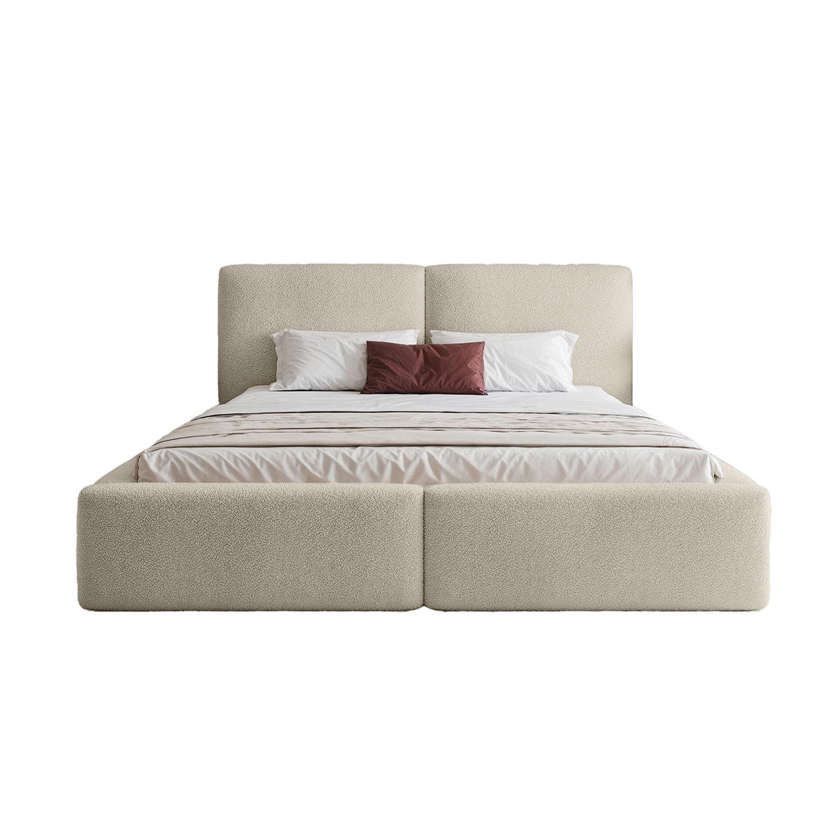 POLSTERBETT NUVARI 120x200 cm, Creme - Weiß, Textil (200/120cm) - Fedve