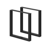 TISCHBEINE Schwarz 70 x 72 cm Quadratisch - Schwarz, Metall (70/72/8cm) - Vicco