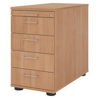 STANDCONTAINER - mit 4 Schubladen 80/42,8/72 cm in Nussbaumfarben Bügelgriff (Metall) - Nussbaumfarben, Holzwerkstoff (42.8/72/80cm) - bümö