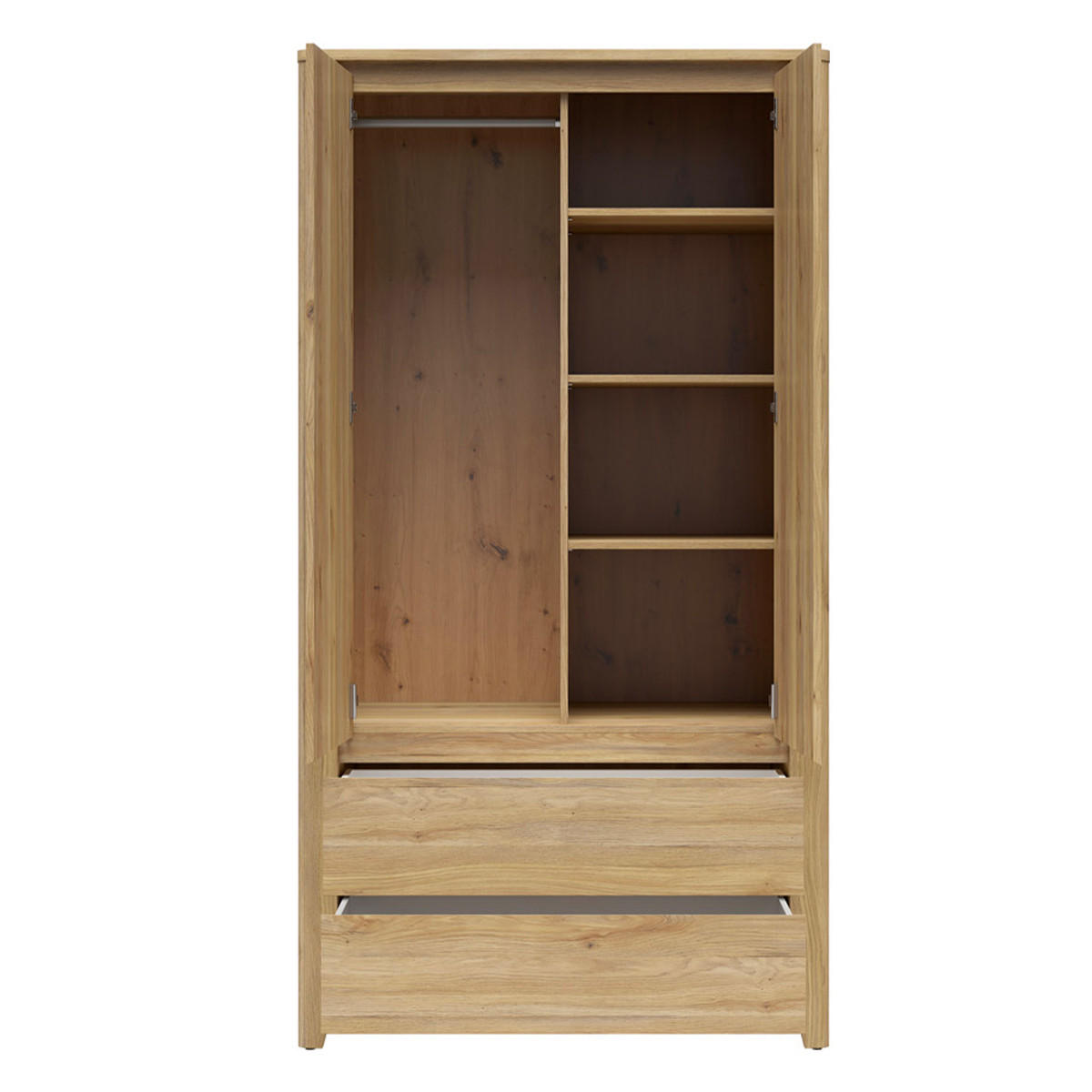 SCHRANK 2 Türen Samara Holz - Braun, Holzwerkstoff (106.5/200/56.5cm) - Petits-meubles