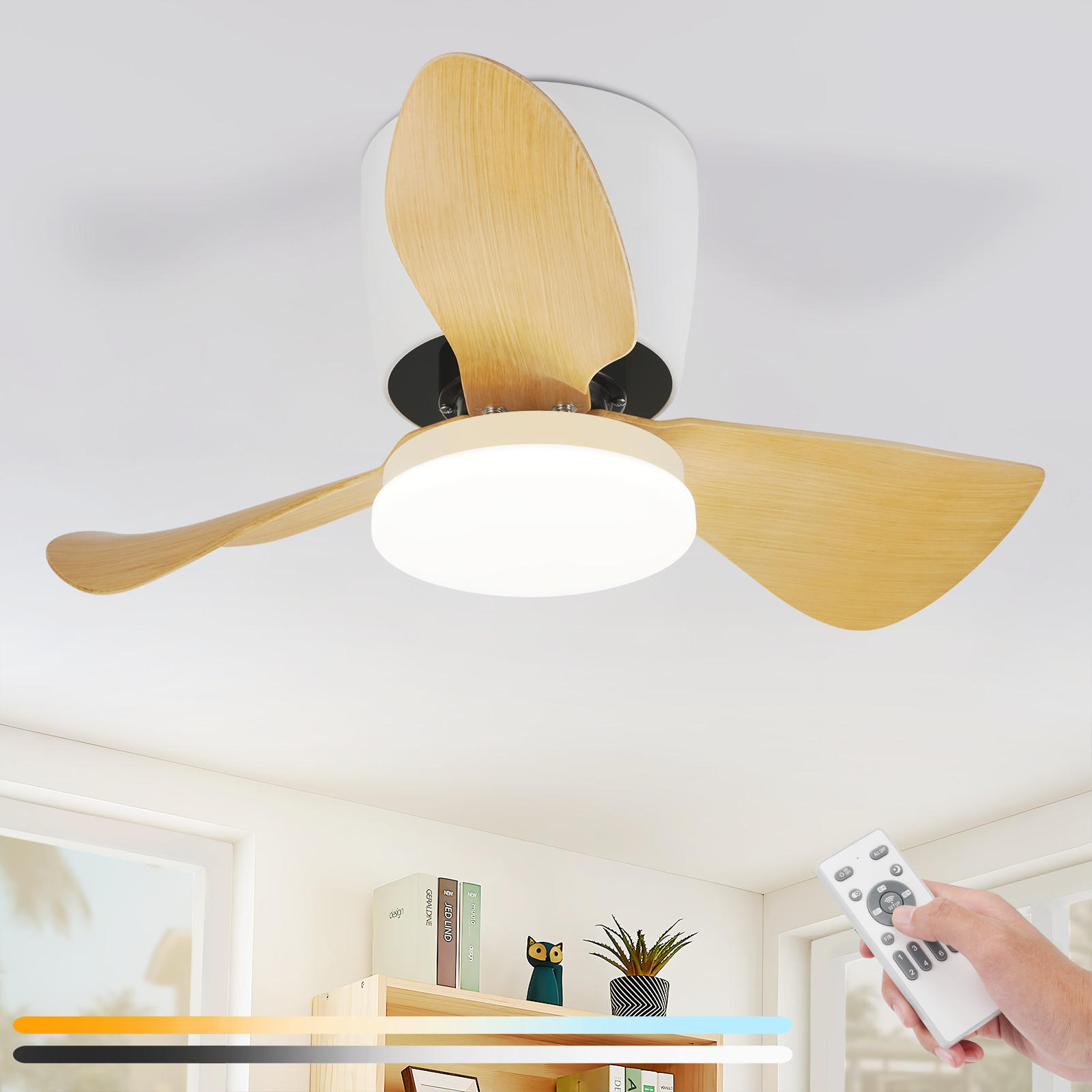DECKENVENTILATOR Lorven 70/70/25 cm - Weiß, Metall (70/70/25cm) - ZMH