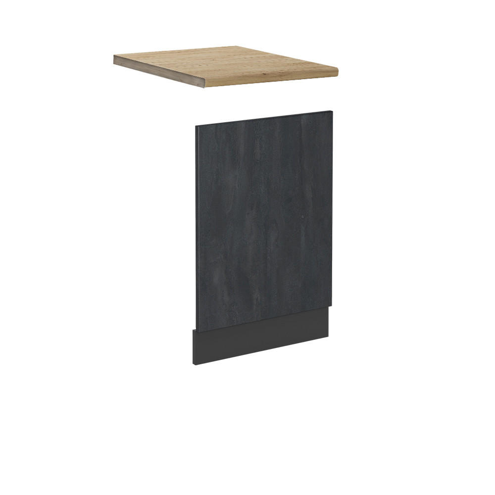 FRONTBLENDE R-Line Schwarz Beton 45 cm AP Eiche - Anthrazit/Schwarz, Holzwerkstoff (45/57.2/1.6cm) - Vicco