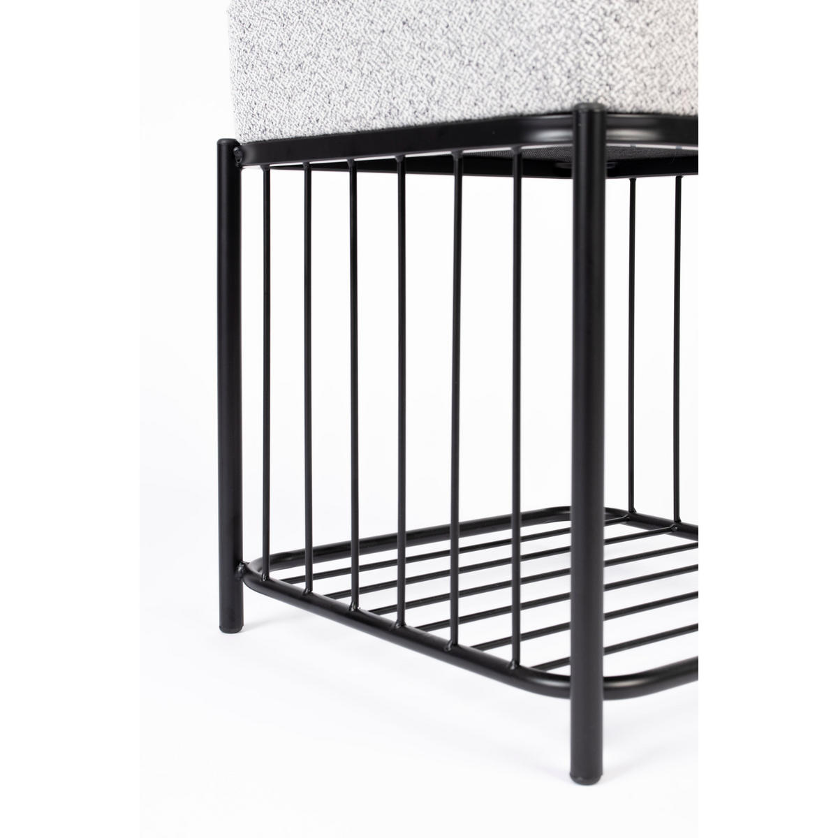 DESIGN-HOCKER - Heathergrau - Hellgrau/Grau, Textil (35/45/35cm) - Drawer