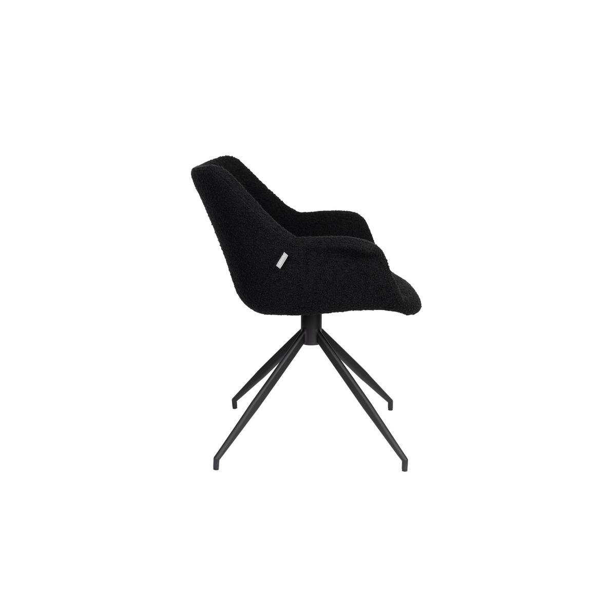 ESSZIMMERSTUHL Doulton Swivel Schwarz - 2 er Set - Schwarz, Textil (67/80/61cm) - Zuiver