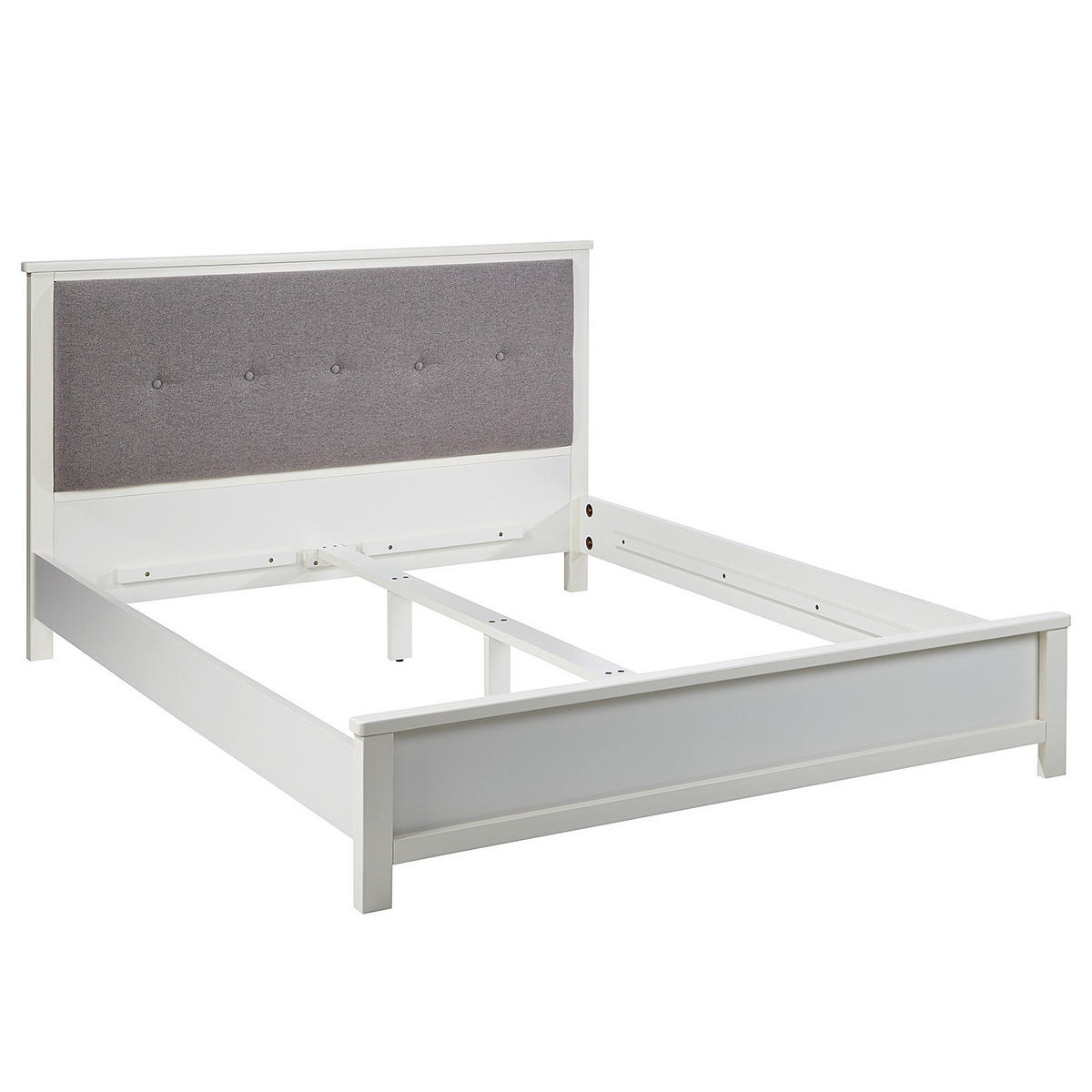 BETTGESTELL - Kiefer massiv / MDF - Weiß, Holz/Holzwerkstoff (160/200cm) - home24