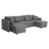 SOFA SCOTT Grau 4 Plätze - Dunkelgrau, Kunststoff (146/294cm) - Happy Garden