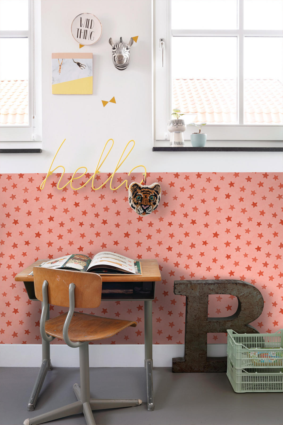 TAPETE kleine Sterne 50 x 900 cm - Pink, Papier (50/0.1cm) - ESTAhome