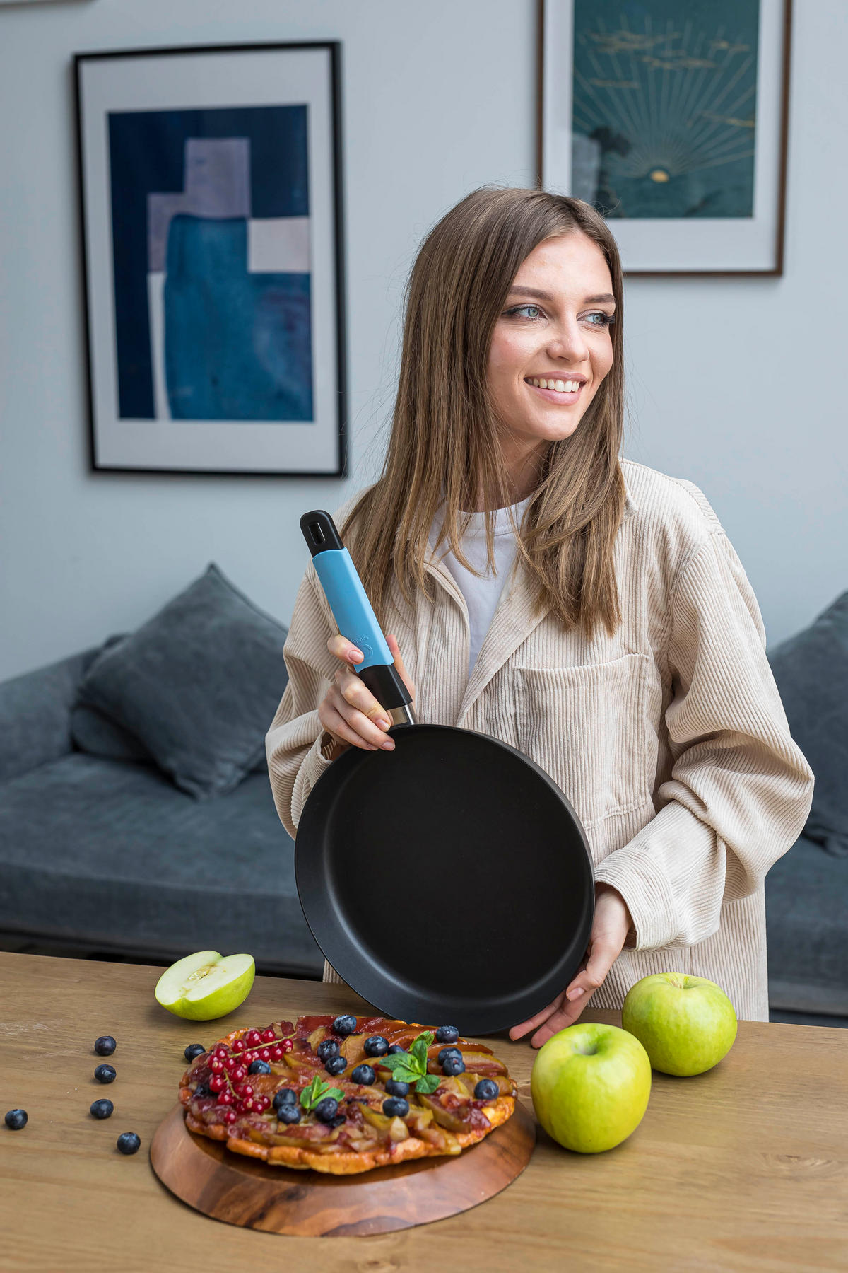 BRATPFANNE INDUKTION ⌀24cm - BLAU - Blau, Kunststoff/Metall (24cm) - Gastrolux